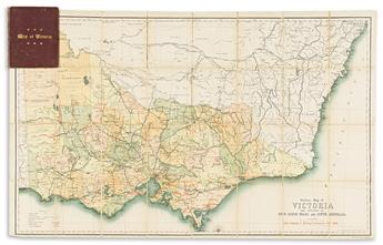 (AUSTRALIA.) Sands & McDougall Limited. Railway Map of Victoria and Portions of New South Wales and South Australia.                             